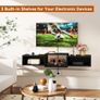 Floating TV Stand Wall Mounted,Wood TV Cabinet Media Console Shelf,Floating TV Unit for Under TV Storage for Living Room Bedroom Office,Black Image 6