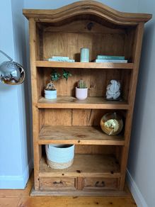 Solid Pine Bookcase - Beautiful Arched Top
