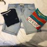 Denim shorts and 2 t shirts guess Hollister next as new Image 2