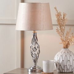 Silver Jenna Metal Twist Detail Table Lamp