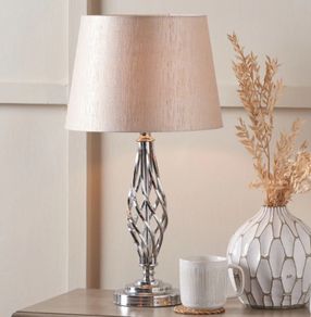 Silver Jenna Metal Twist Detail Table Lamp