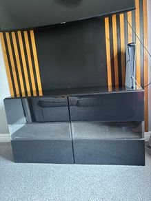 Black & glass 2 door cabinet
