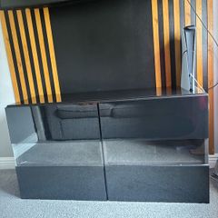 Black & glass 2 door cabinet