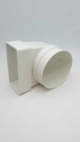 100mm 90o Bend, Round to rectangular PVC Ducting