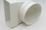 100mm 90o Bend, Round to rectangular PVC Ducting