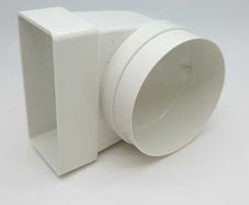 100mm 90o Bend, Round to rectangular PVC Ducting