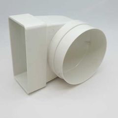 100mm 90o Bend, Round to rectangular PVC Ducting
