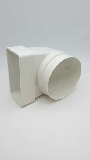 100mm 90o Bend, Round to rectangular PVC Ducting