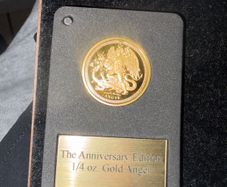 Gold 1/4 oz .999 Gold Angel anniversary edition coin