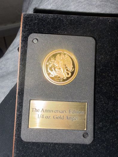 Gold 1/4 oz .999 Gold Angel anniversary edition coin