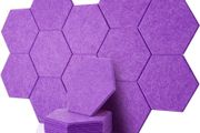 NEW SALE | 12 Pack High Density Hexagon Acoustic Panels,Acoustic Foam Panels 30 x 26 x1 cm Beveled Edge Tiles Sound Proof