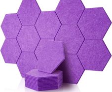 NEW SALE | 12 Pack High Density Hexagon Acoustic Panels,Acoustic Foam Panels 30 x 26 x1 cm Beveled Edge Tiles Sound Proof