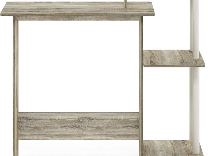 NEW SALE | Efficient Home Laptop Notebook Computer Desk, Study Desk, Writing Desk, Sonoma Oak/White, 100.6 (W) x 85.3 (H) x 39.6 (D) cm