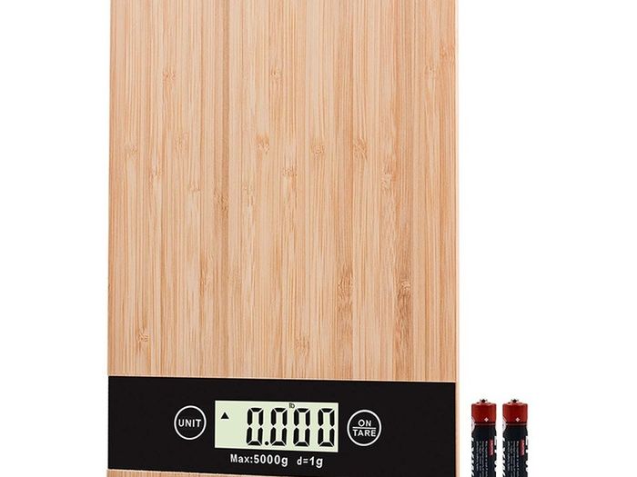 New Digital Bamboo LCD Electronic Kitchen Weighing Balance Scale 5kg / 1g #1255