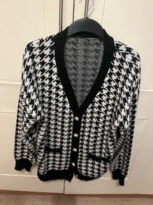 Ladies Houndstooth Cardigan