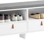 Storage Bench with Padded Cushion Base and 2 drawers home storage Image 2