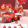 6IN1 Building Blocks City Fire Car Police Truck Engineering Crane Tank Helicopter Bricks Set Toys Works with Lego  for Children Kids Image 3