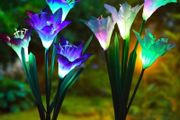 Solar Lights Outdoor Garden, Uvbang 2 Pack Solar Flower Stake Lights with 8 Larger Flowers,7 Color Changing Garden Ornaments Solar Powered Light Waterproof for Pathway Yard Patio Lawn (FREE POSTAGE)
