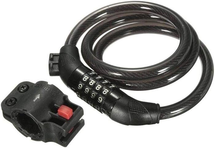 Bike Lock Cable 65cm Bike Cable Basic Self Coiling Resettable Cable Bike Locks with Complimentary Mounting Bracket Lock