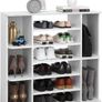 _shoe rack, shoe organizer with adjustable shelf levels, hallway shelf, shoe storage, easy-care melamine coating, 92 x 30 x 88.5 cm, white Image 4