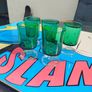 Set of 5 Vintage Emerald Green Stemmed Glasses Image 2