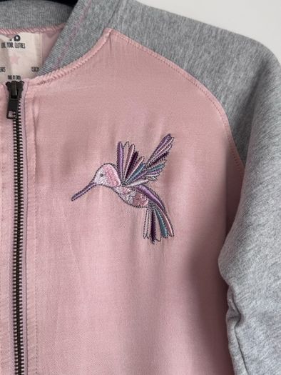 YD Girls Pink & Grey Embroidered Zip-Up Cardigan/Jacket - 12/13 Years