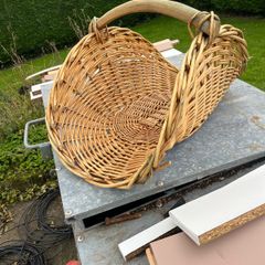 Wicker log basket. 27in long