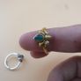 Lot Of Vintage 3 Adjustable Flower desgin Brass Rings With Jade ,Lapis Lazuli ,MoonStone Image 5