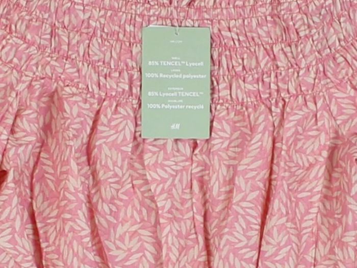 Brand New H&M Women's Elastic Waist Off-the-Shoulder Casual Dress Pink, size 14