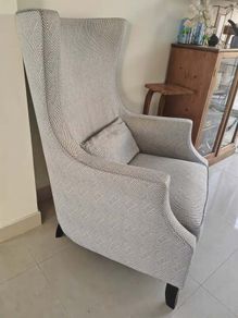 Modern High-Back Wingback Armchair