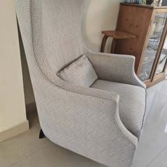 Modern High-Back Wingback Armchair