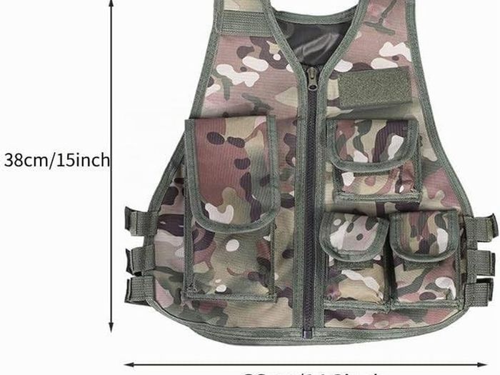 Kids Warm Camouflage Molle Tactical Vest with Pockets  Camo CP