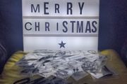 Light box and lots of letters and symbols