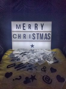Light box and lots of letters and symbols