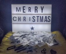 Light box and lots of letters and symbols