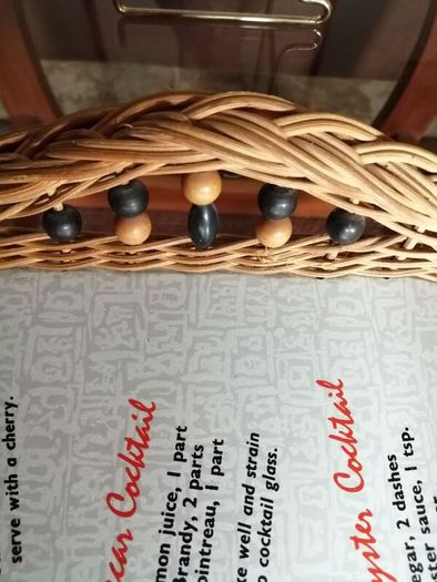 Mid Century Modern Retro Cocktail Melamine Wicker Tray