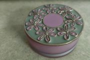 Unbranded Decorative GlassTrinket Boxes with  Enamelled Silver Gilt Round havey Lid