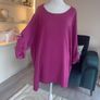 Ladies Fuchsia Pink High-low Tunic Top with side Pocket detail Image 6