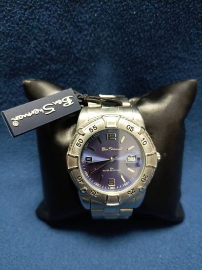 Men's Ben Sherman S098 Sports Quartz Watch Blue Sunburst Dial Working Order