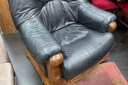 Black leather armchair