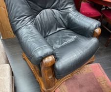 Black leather armchair