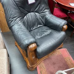 Black leather armchair