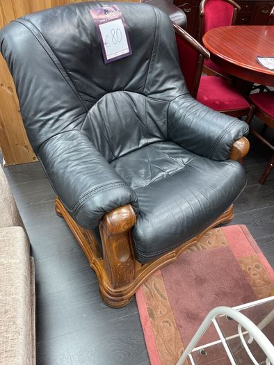 Black leather armchair