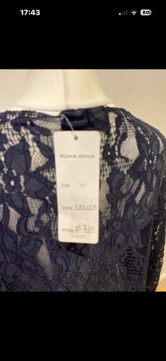 Handcrafted navy lace jacket size 20