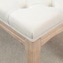 110cm Upholstered Bench, Linen Fabric Ottoman Stool with Button Tufted Seat, and Rubber Wood Legs Image 5