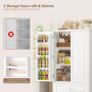 Kitchen Cupboard Tall Kitchen Cabinet Pantry Cupboard with 2 Doors Storage Free Standing Sideboard Storage Cabinet, 2 Drawers, Adjustable Shelves 60x40x120cm White Image 6