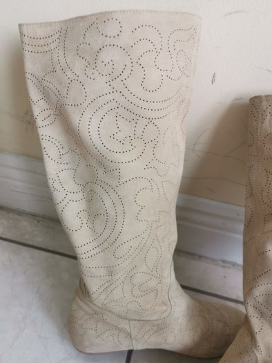 Suede Leather lady long boots