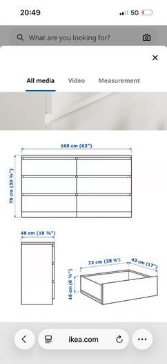 MALM Chest of 6 drawers