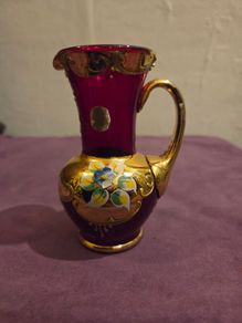 Vintage Murano Gold Flower Jug