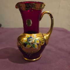Vintage Murano Gold Flower Jug